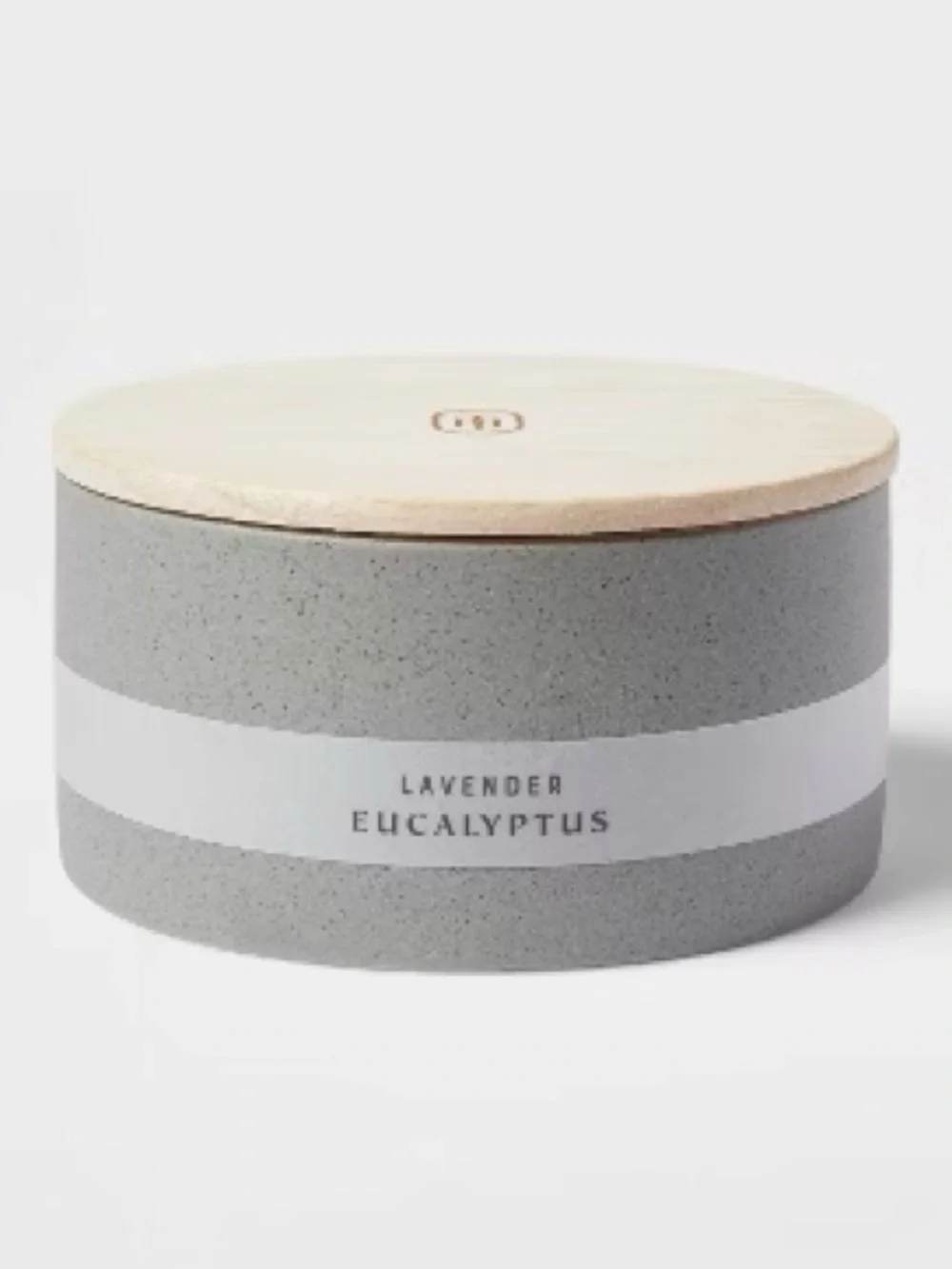 NEW Threshold 3 Wick 16oz Matte Textured Ceramic Wood Wick Gray/Lavender Cande